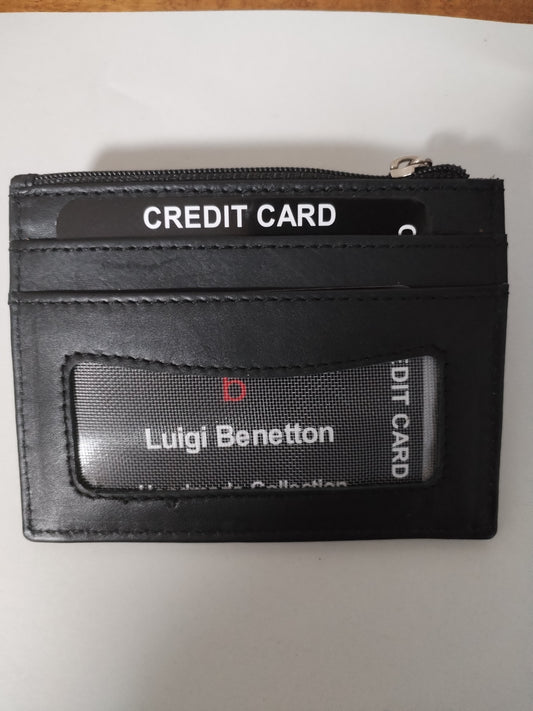 Portafoglio porta card portamonete in pelle